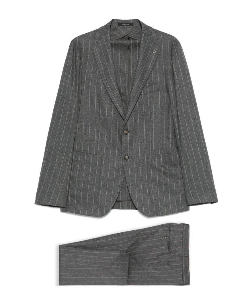 Tagliatore Long-sleeved Suit Jacket In Gray