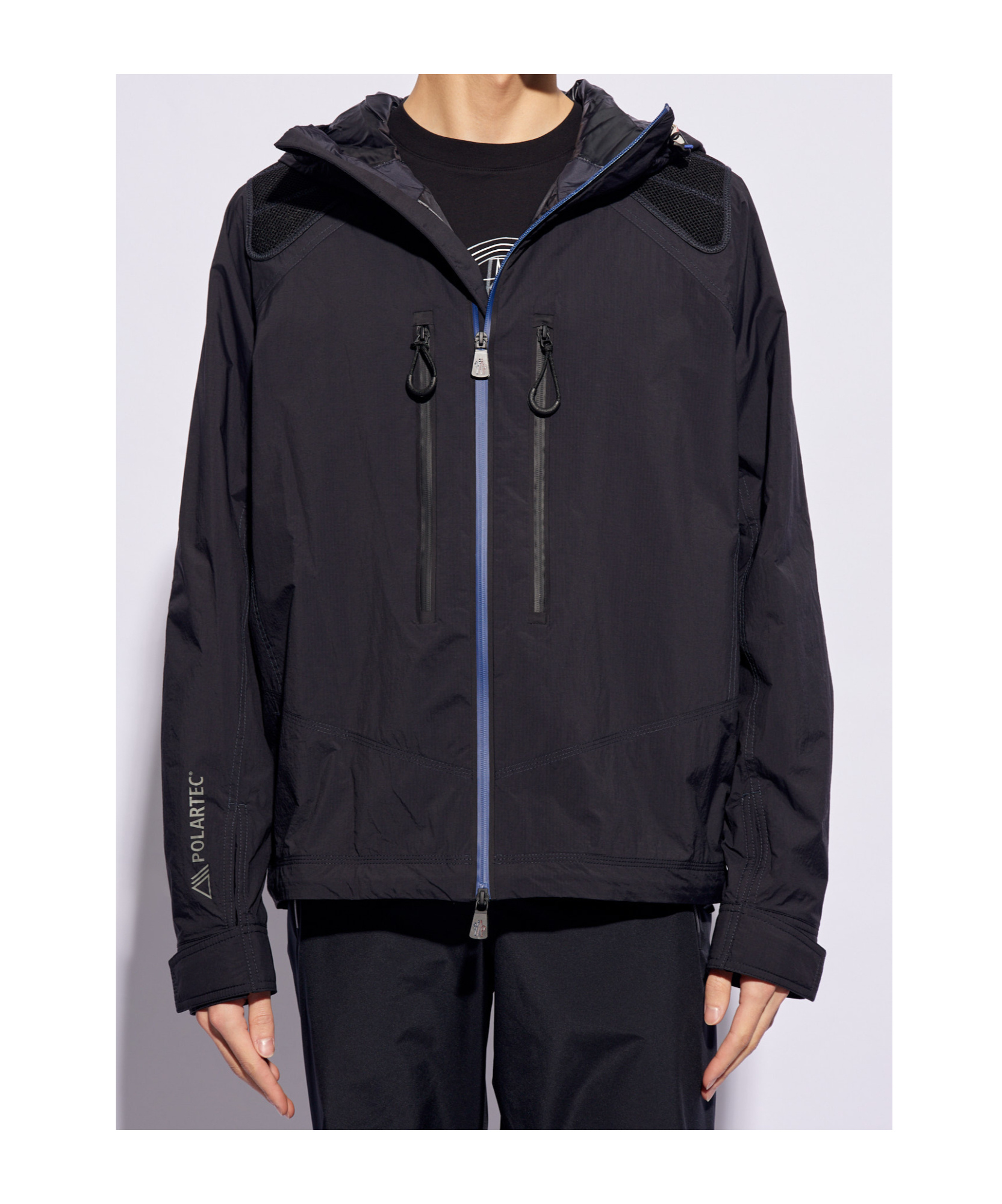 Moncler Zip-up Hooded Jacket In Black