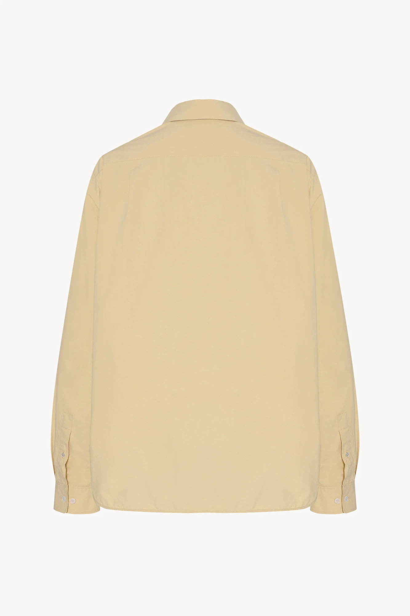 The Row Margan Long-sleeve Shirt With Curved Hem In Neutral