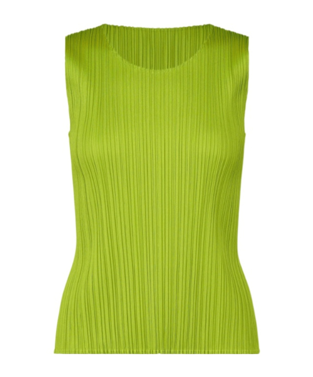 Issey Miyake Pleated Vest In Green