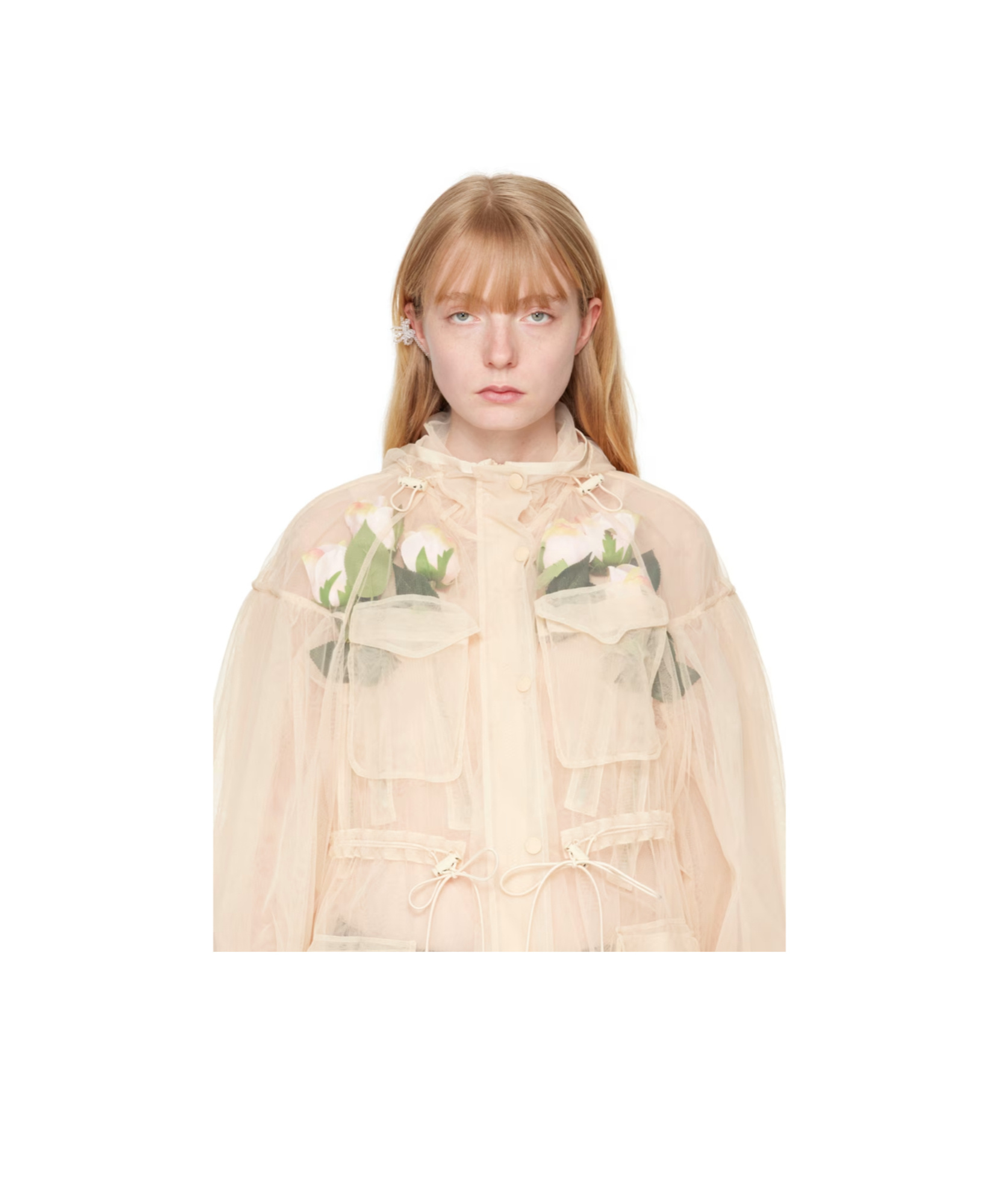 Simone Rocha Cluster Crystal Flower Ear Bone Clip In White