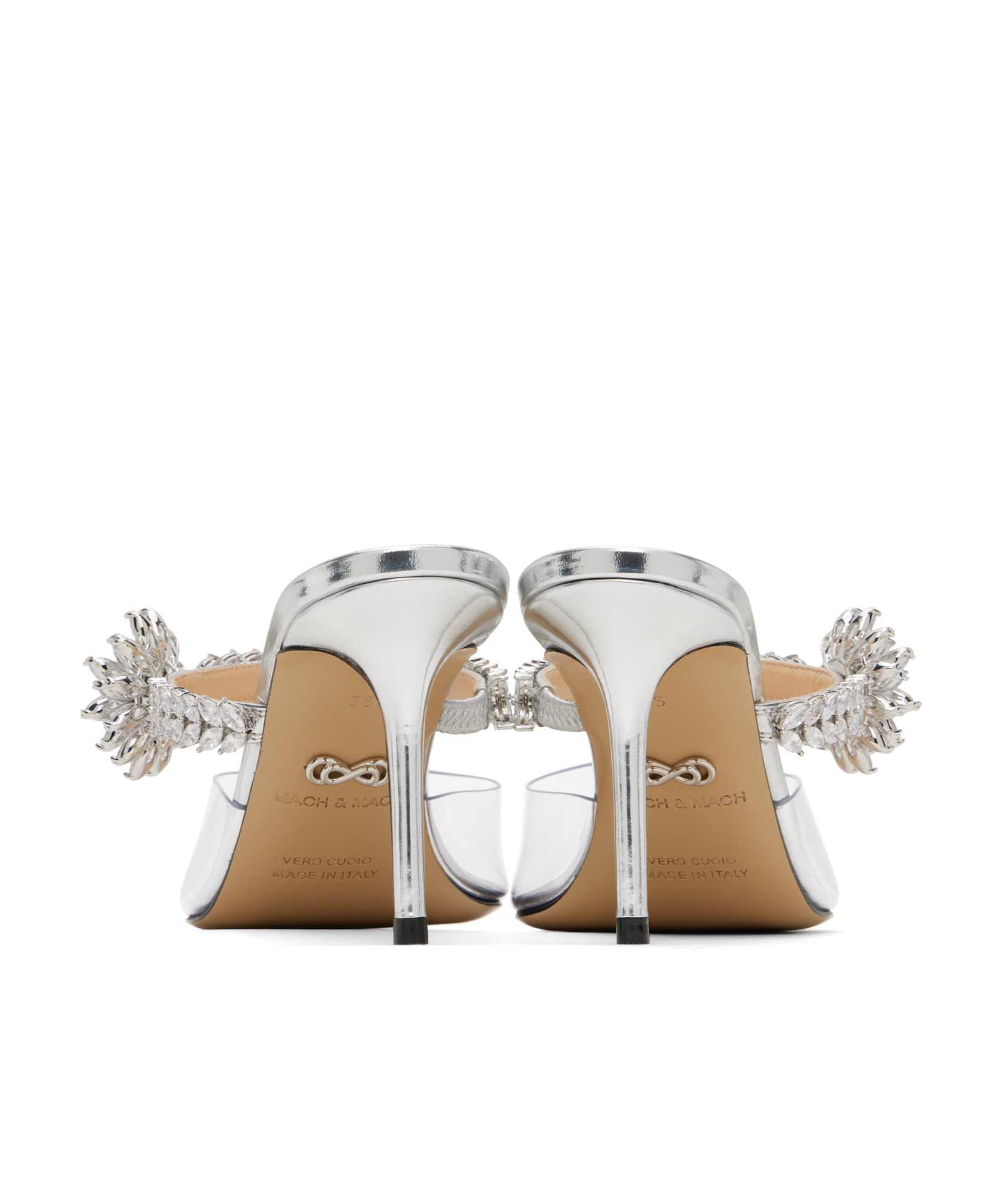 Machmach Pointed Toe High Heel Sandals In White