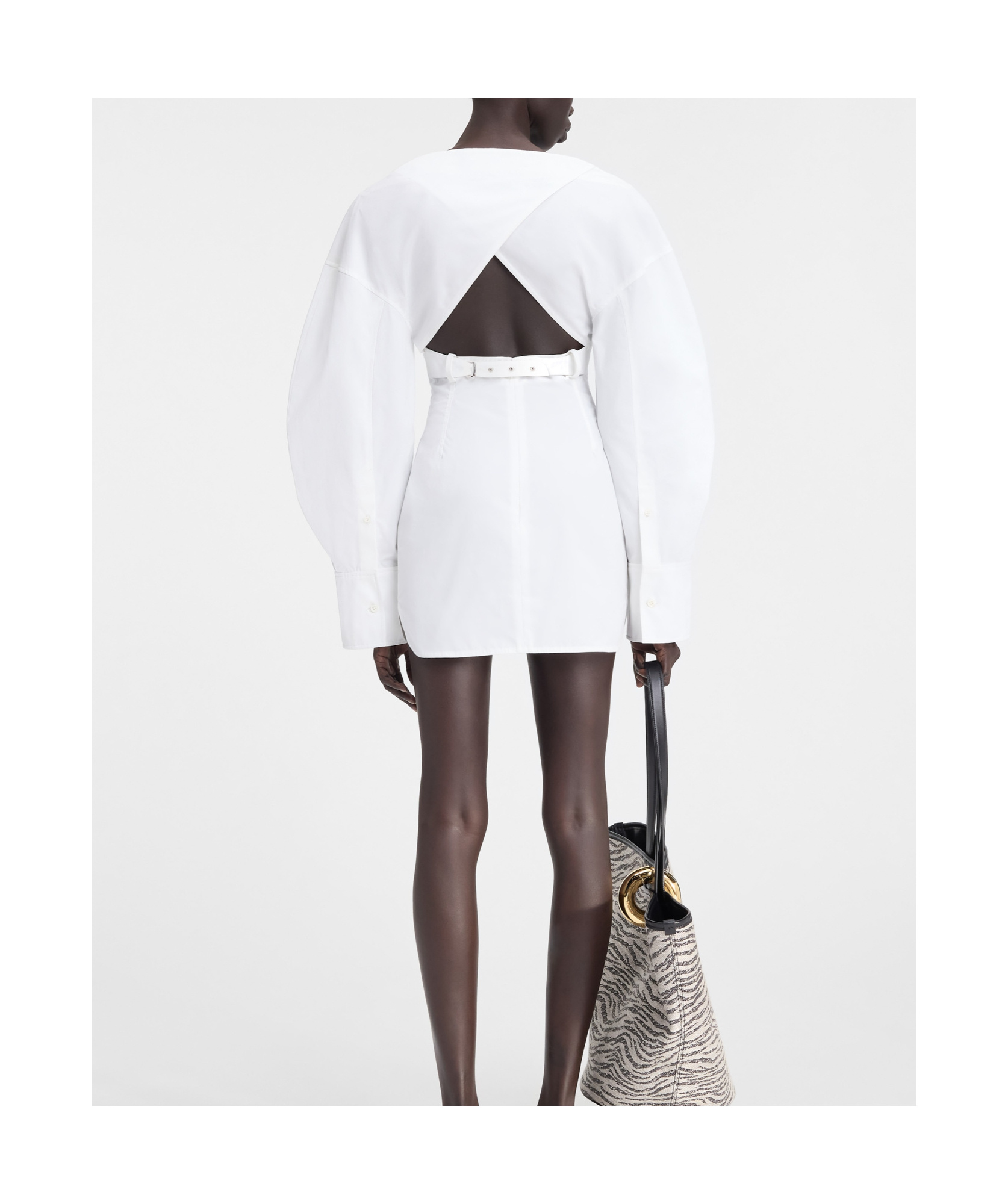 Jacquemus La Casaco Long Sleeve Cotton Shirtdress In White