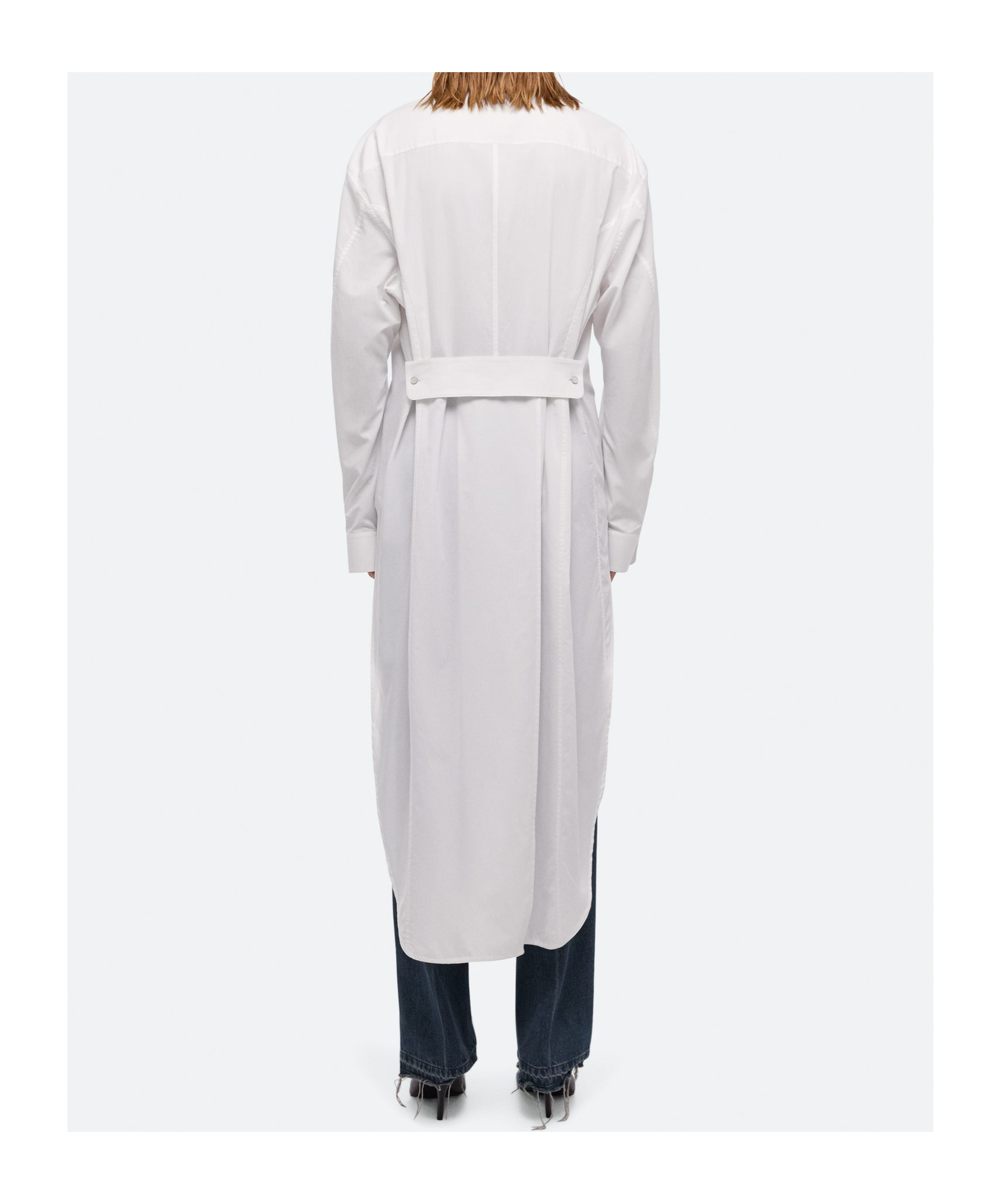 Helmut Lang Women's Apex Asymmetric Cotton-poplin Shirt In White