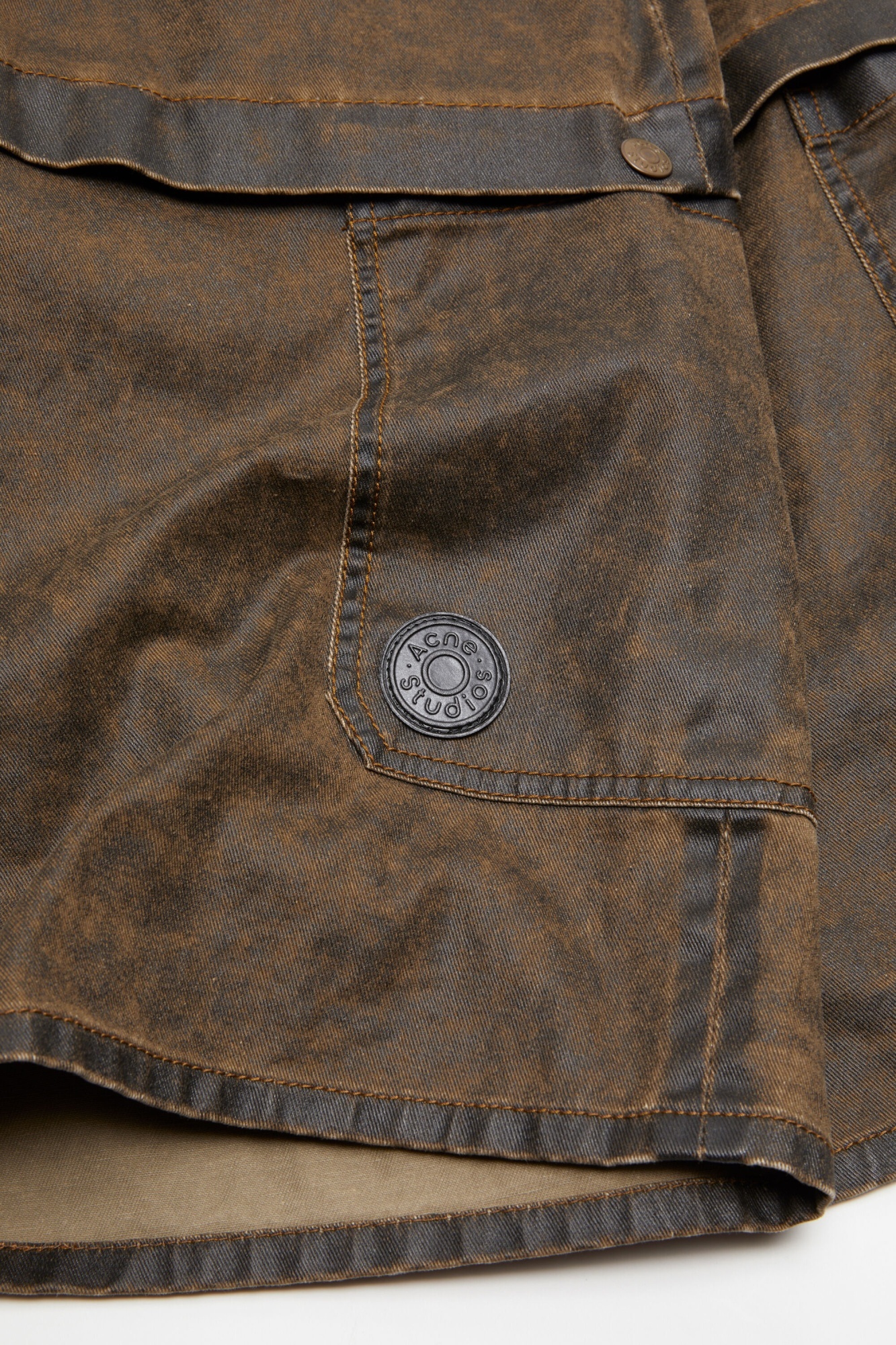 Acne Studios Shorts Coated Cotton In Brown