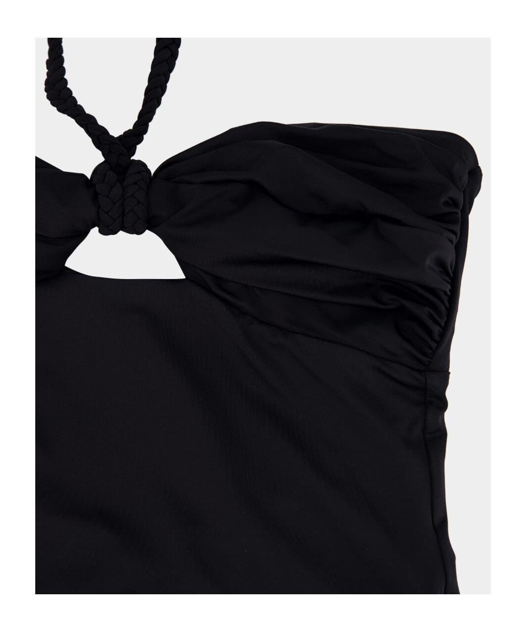 Johanna Ortiz Braided-strap Halterneck Swimsuit In Black