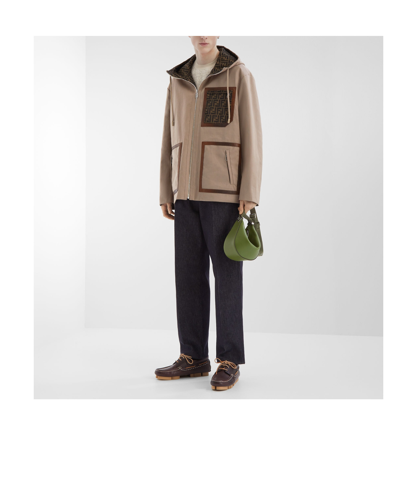 Fendi Chocolate Leather Deck Loafers In Brown