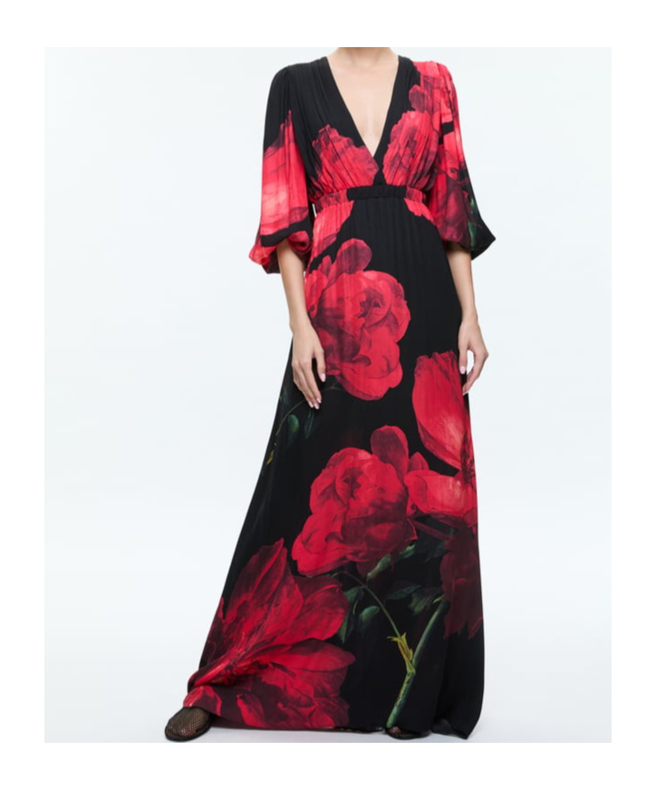 Alice And Olivia Clarissa Maxi Dress In Red