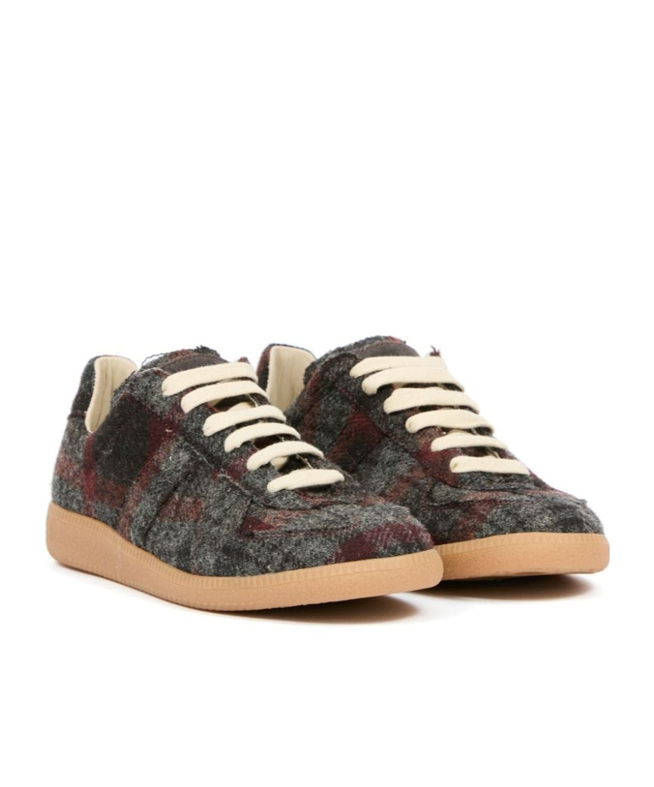 Maison Margiela Replica Check-pattern Sneakers In Black