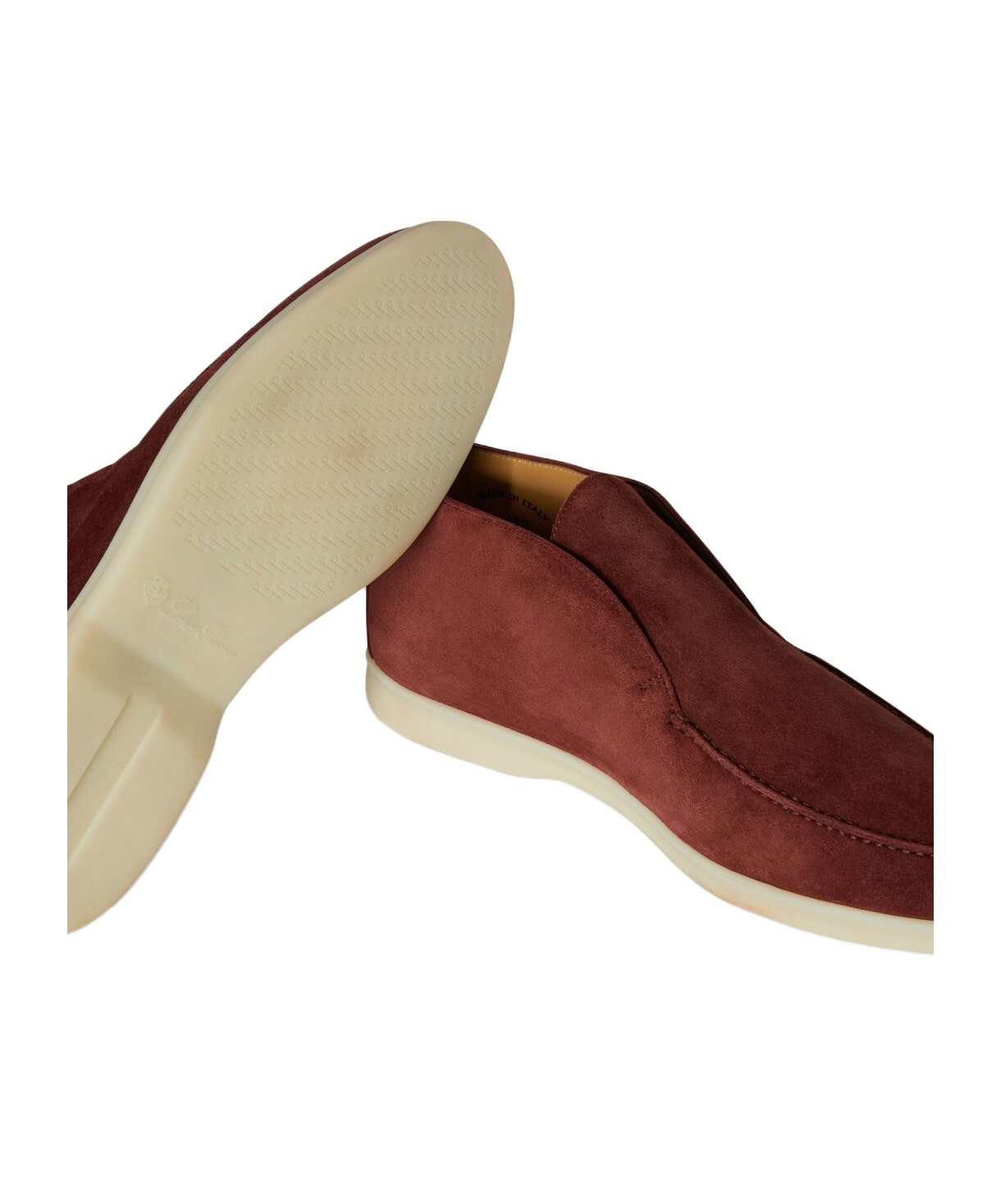 Loro Piana Round-headed Short Boots In Red
