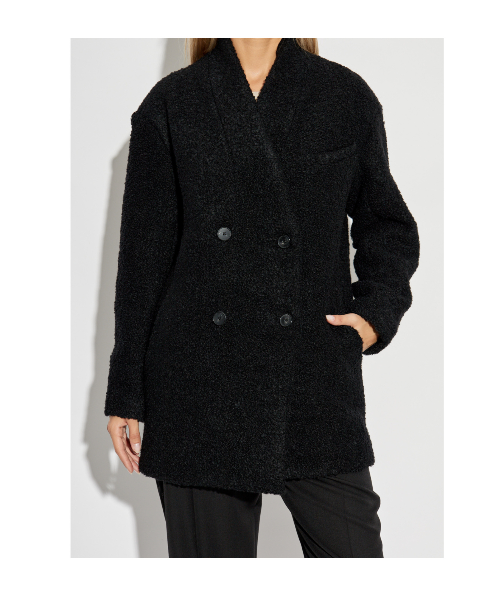 Iro Long-sleeved Coat In Black