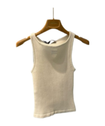 Miu Miu Sleeveless Knitted Vest In White