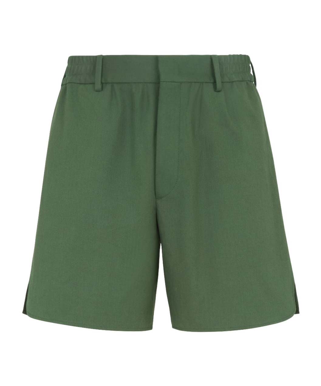 Fendi Belt-loop Shorts In Green