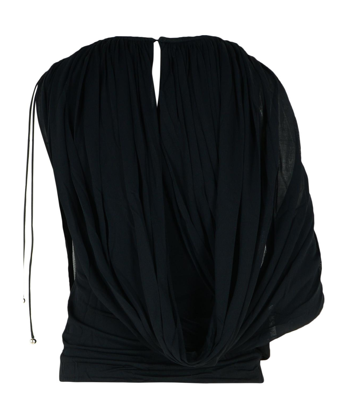 Lanvin Top Drappeggio In Black