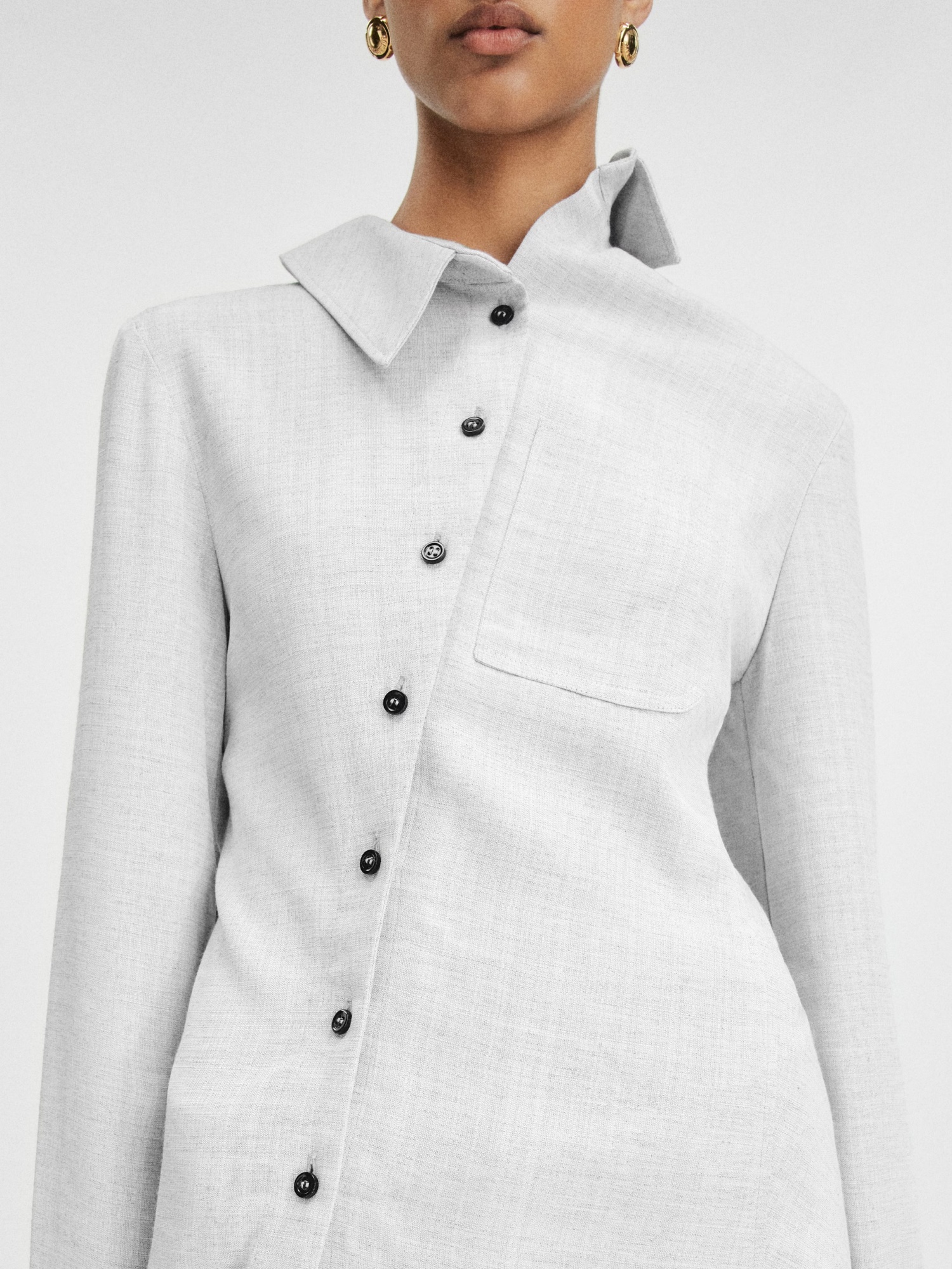 Jacquemus La Chemise Pablo Asymmetric Shirt In Gray