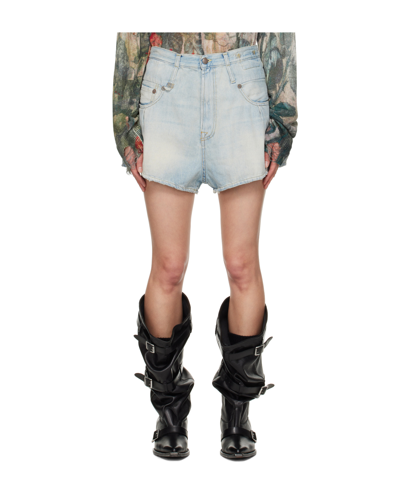 R13 Venti Denim Shorts In Multi