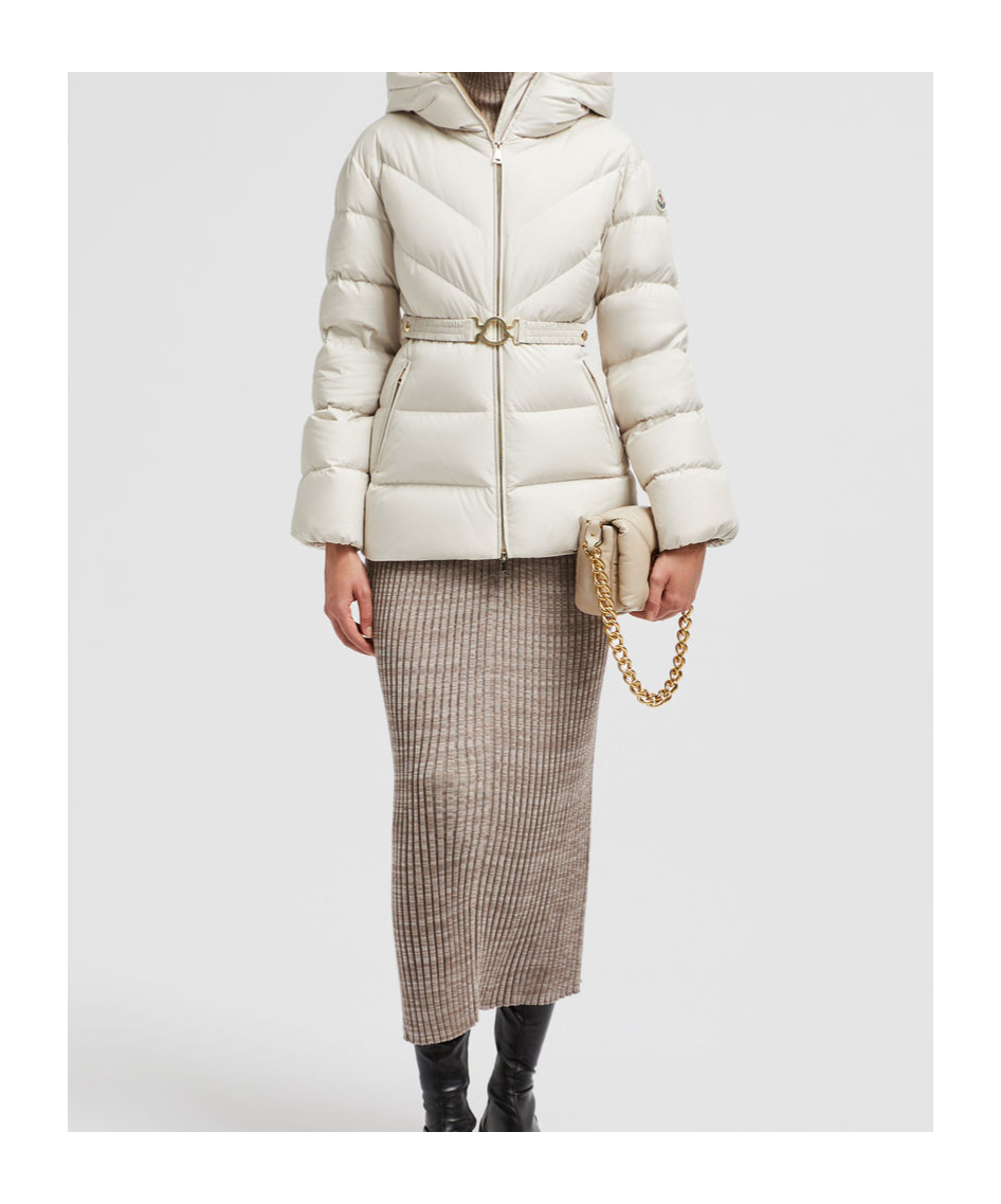 Shop Moncler Brosse Short Down Jacket In White
