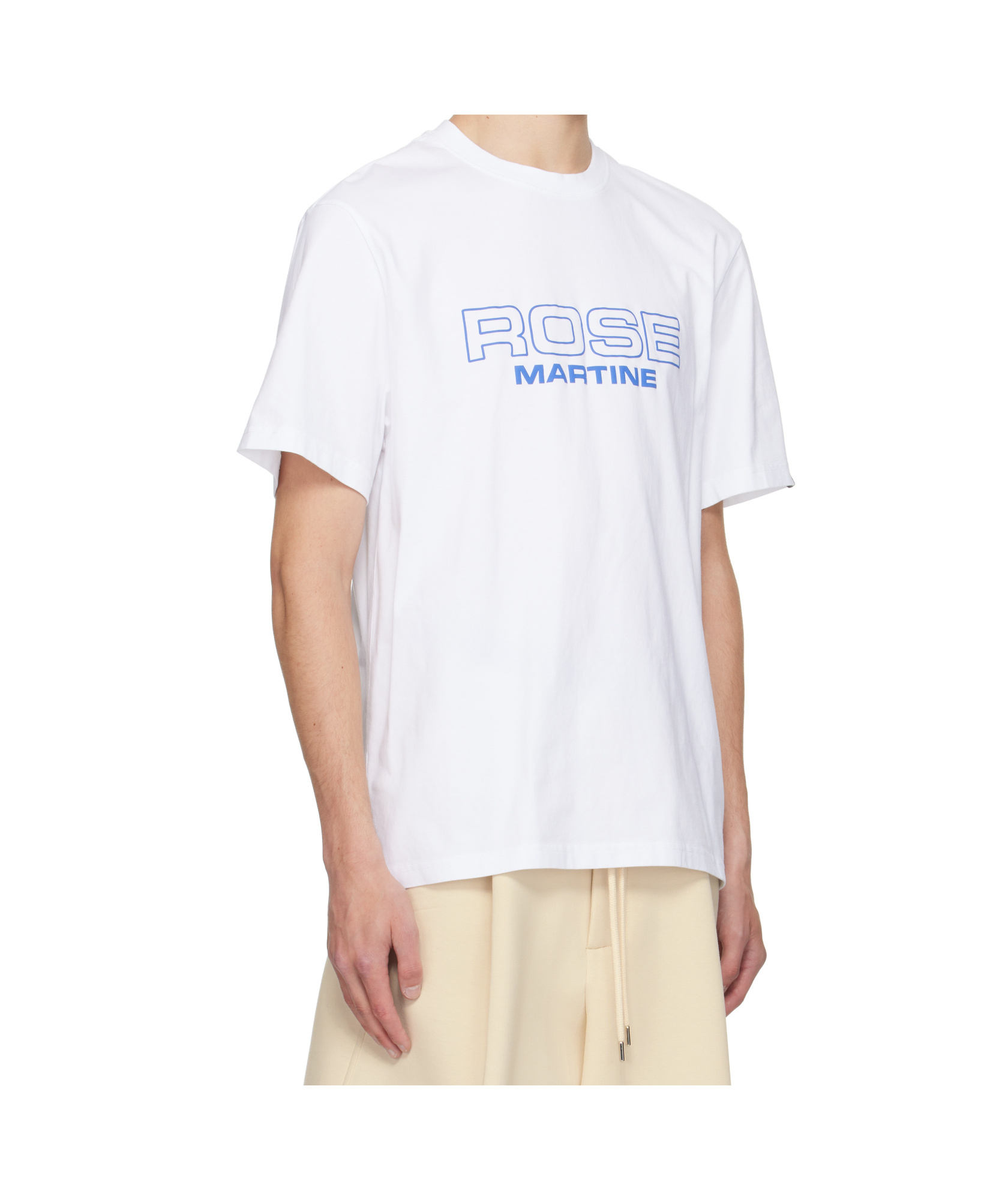 Martine Rose Regular Fit Crew Neck Short Sleeve Top In White