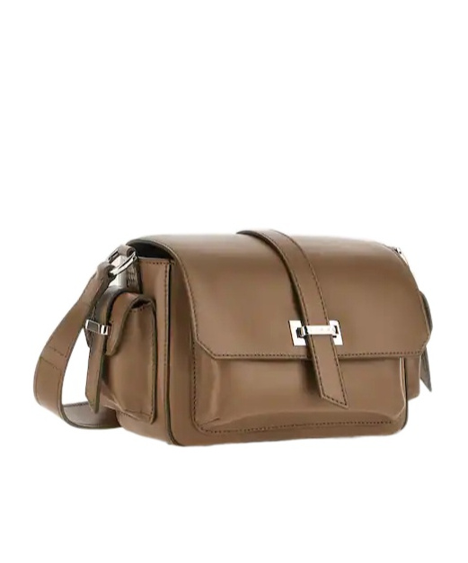 Hogan Flap Small Leather Crossbody Bag In Brown