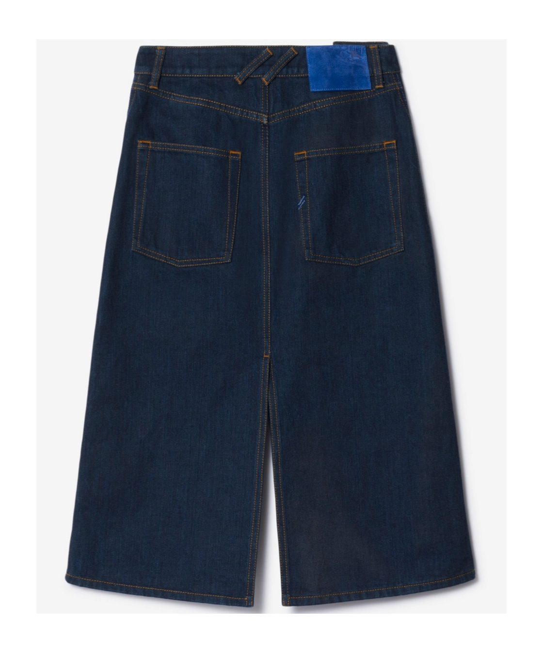 Shop Burberry Denim Skirt In Black