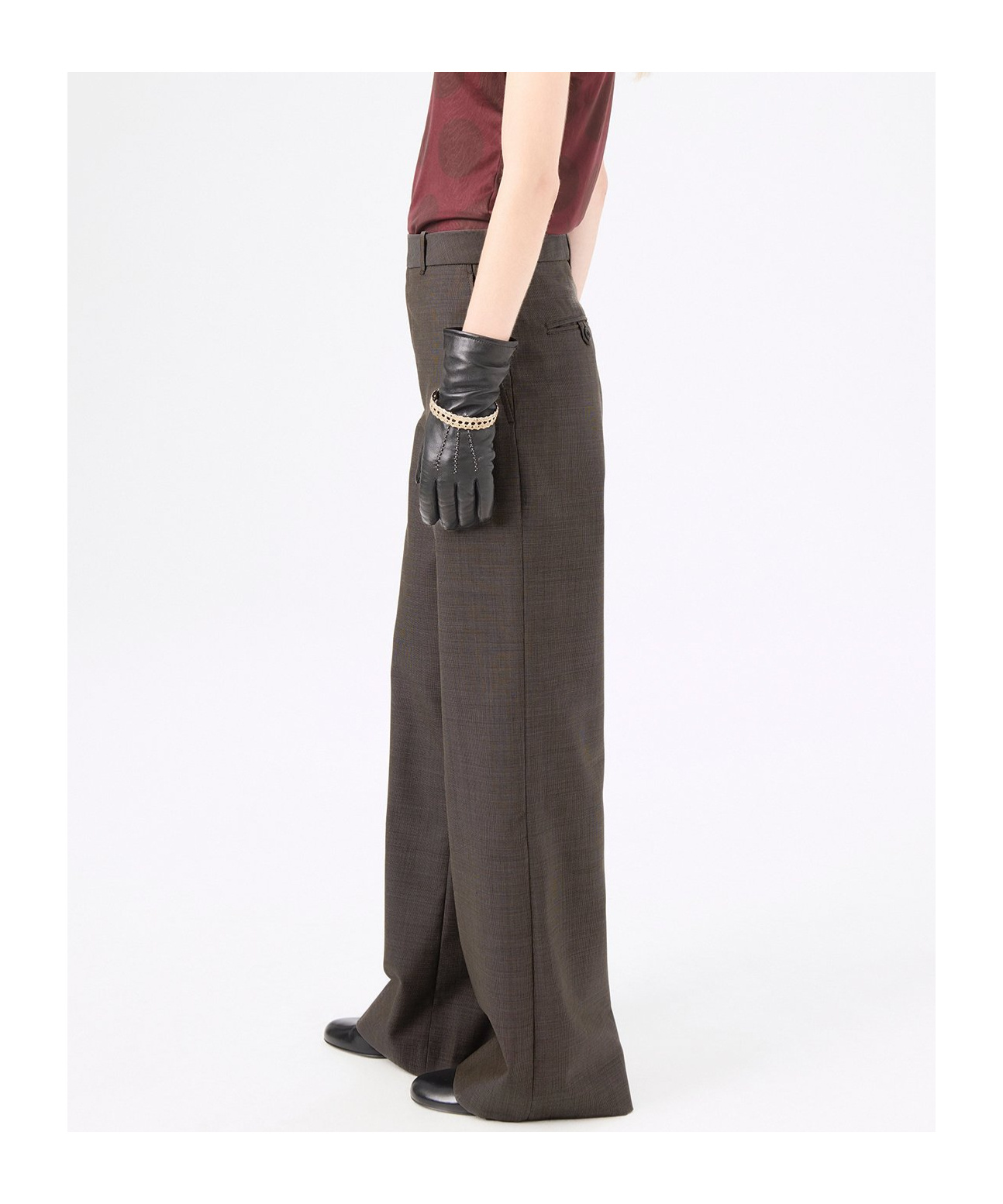 Shop Our Legacy Checked Wool Casual Pants In Black