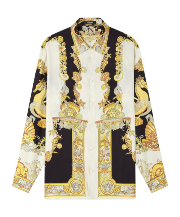 Versace Coral Theatre Shirt And Blouse Multicolor In Yellow