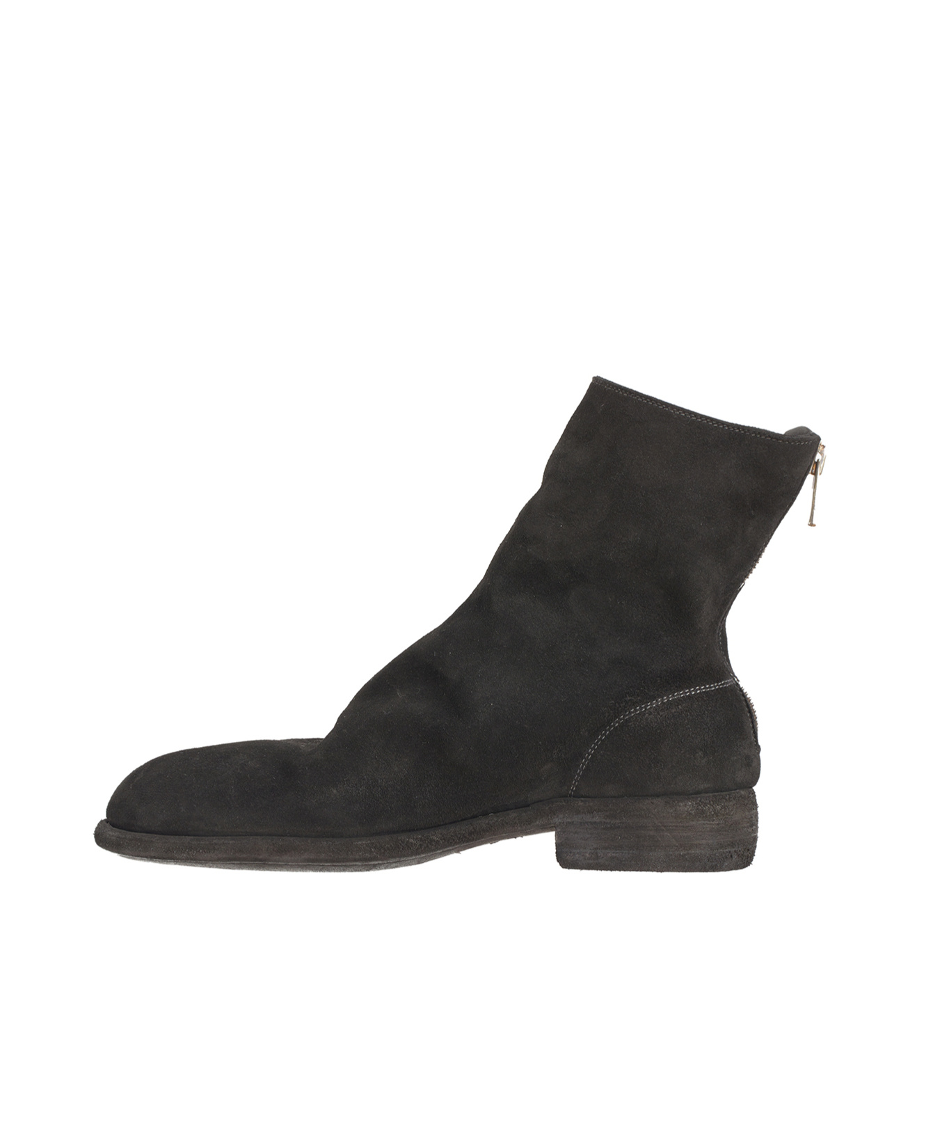 Guidi Back Zip Mid Boot Shoes In Black