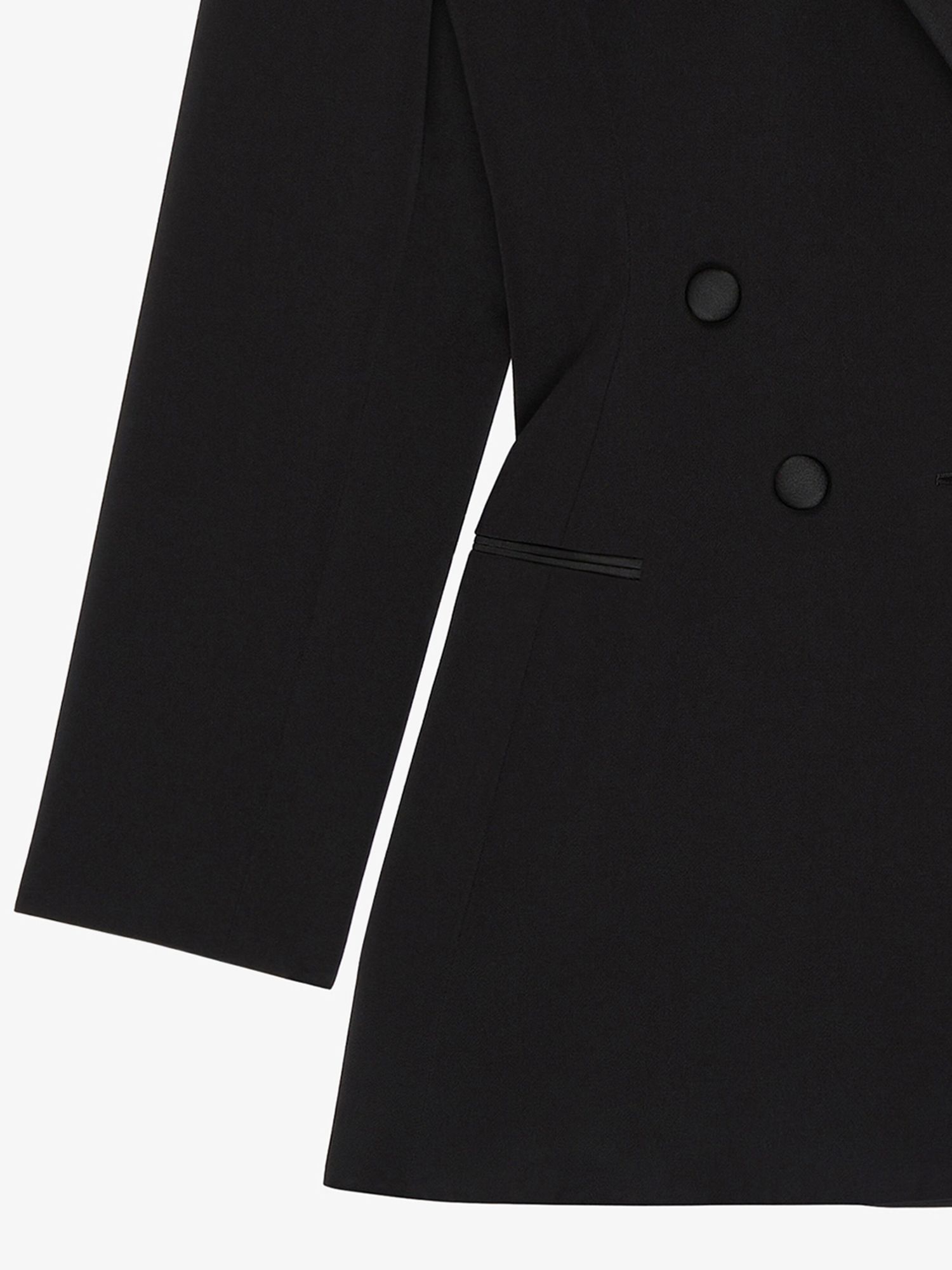Givenchy Double-breasted Silk-blend Satin-trimmed Wool-twill Blazer In Black