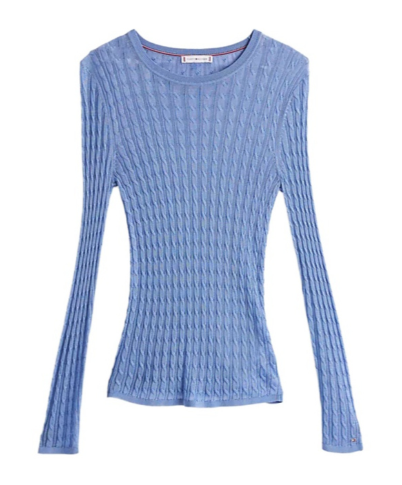 Shop Tommy Hilfiger Long-sleeved Sweater In Blue