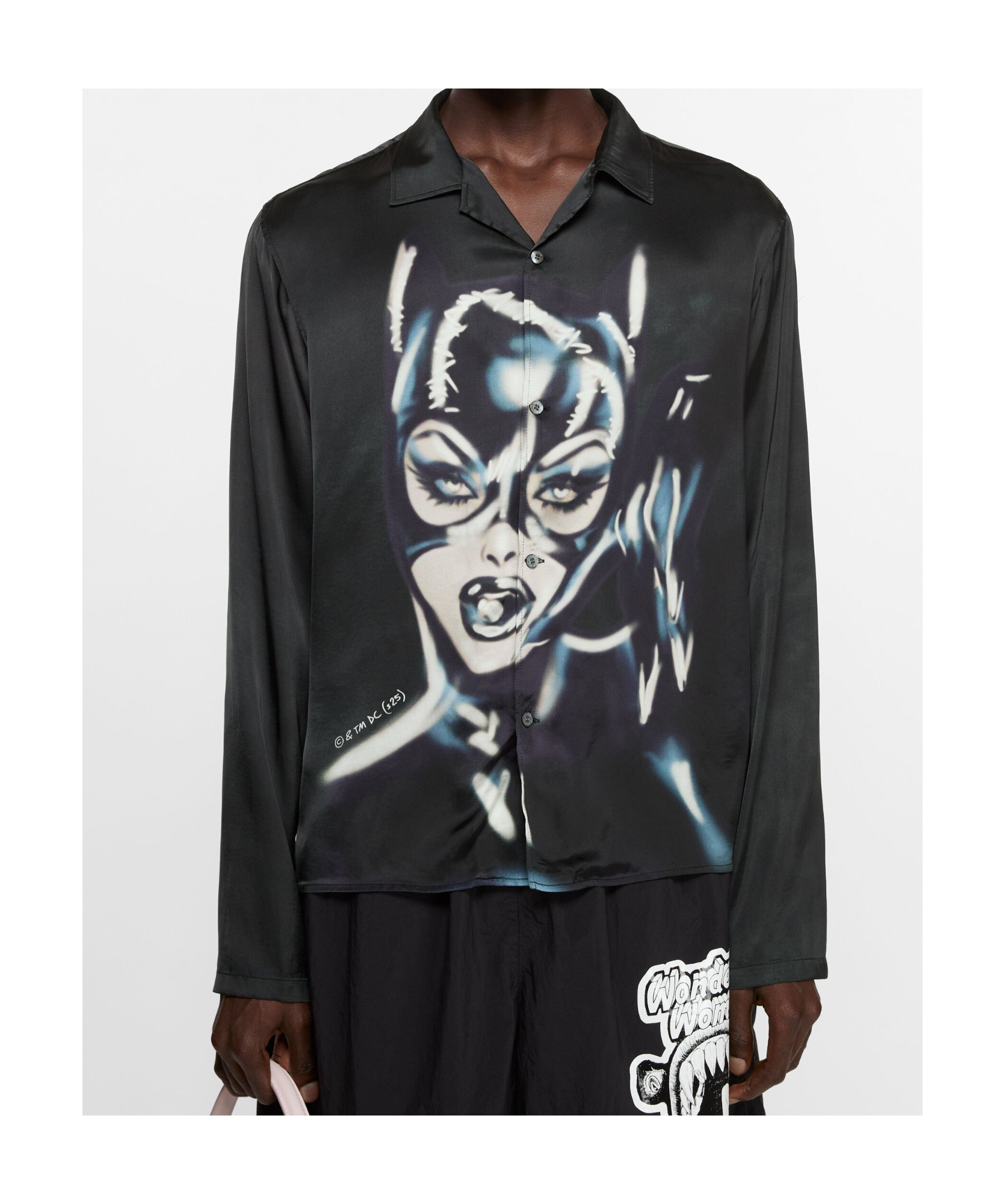 Acne Studios Printed Button Shirt In Black