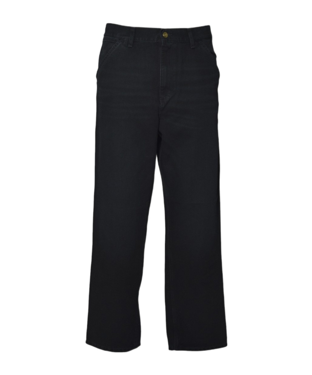 Carhartt Denim Trousers With Belt Loops In Black