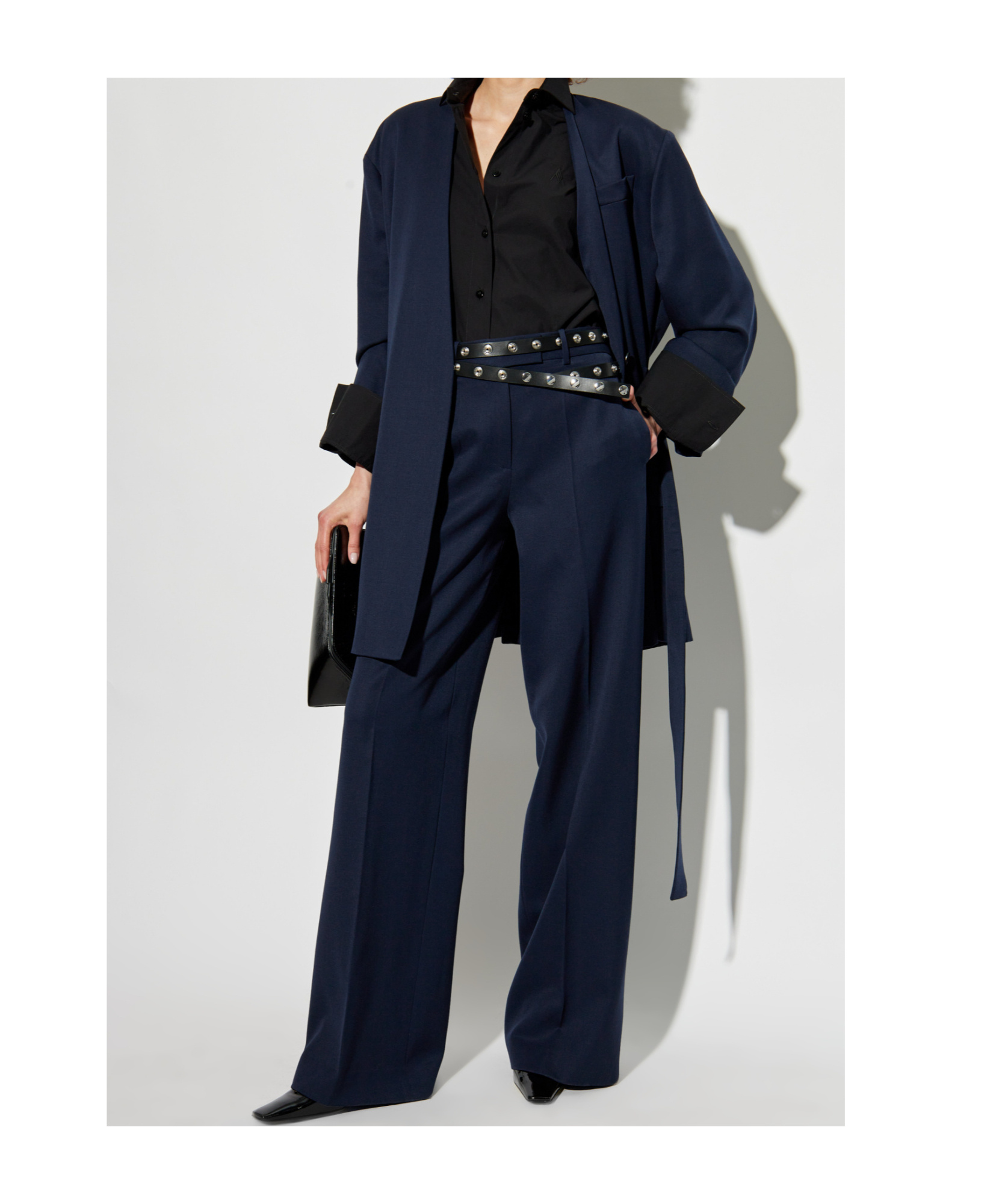 Attico Virgin-wool Palazzo Pants In Black