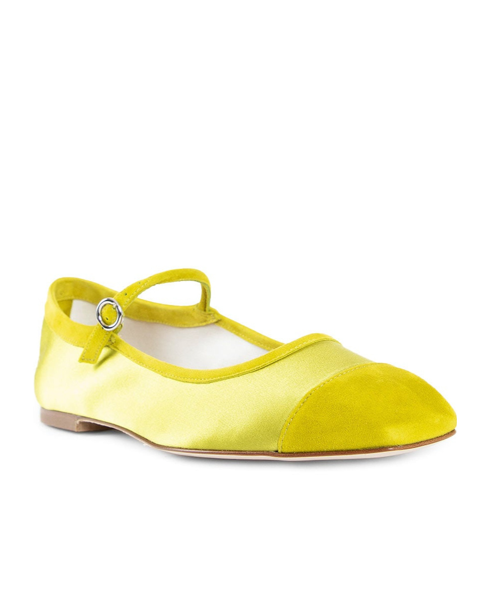 Aeyde Square Toe Flats In Yellow