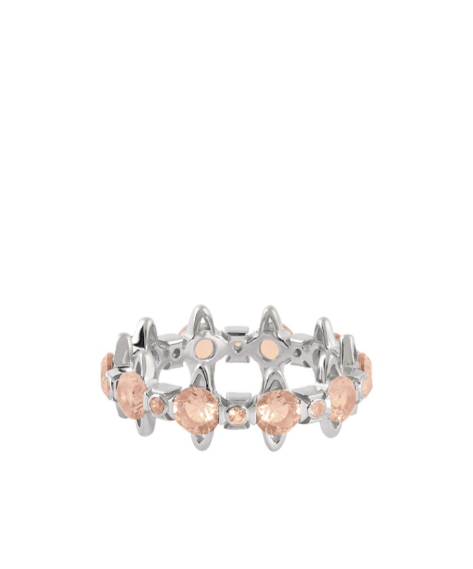 Vivienne Westwood Warwick Ring In Platinum/peach Color