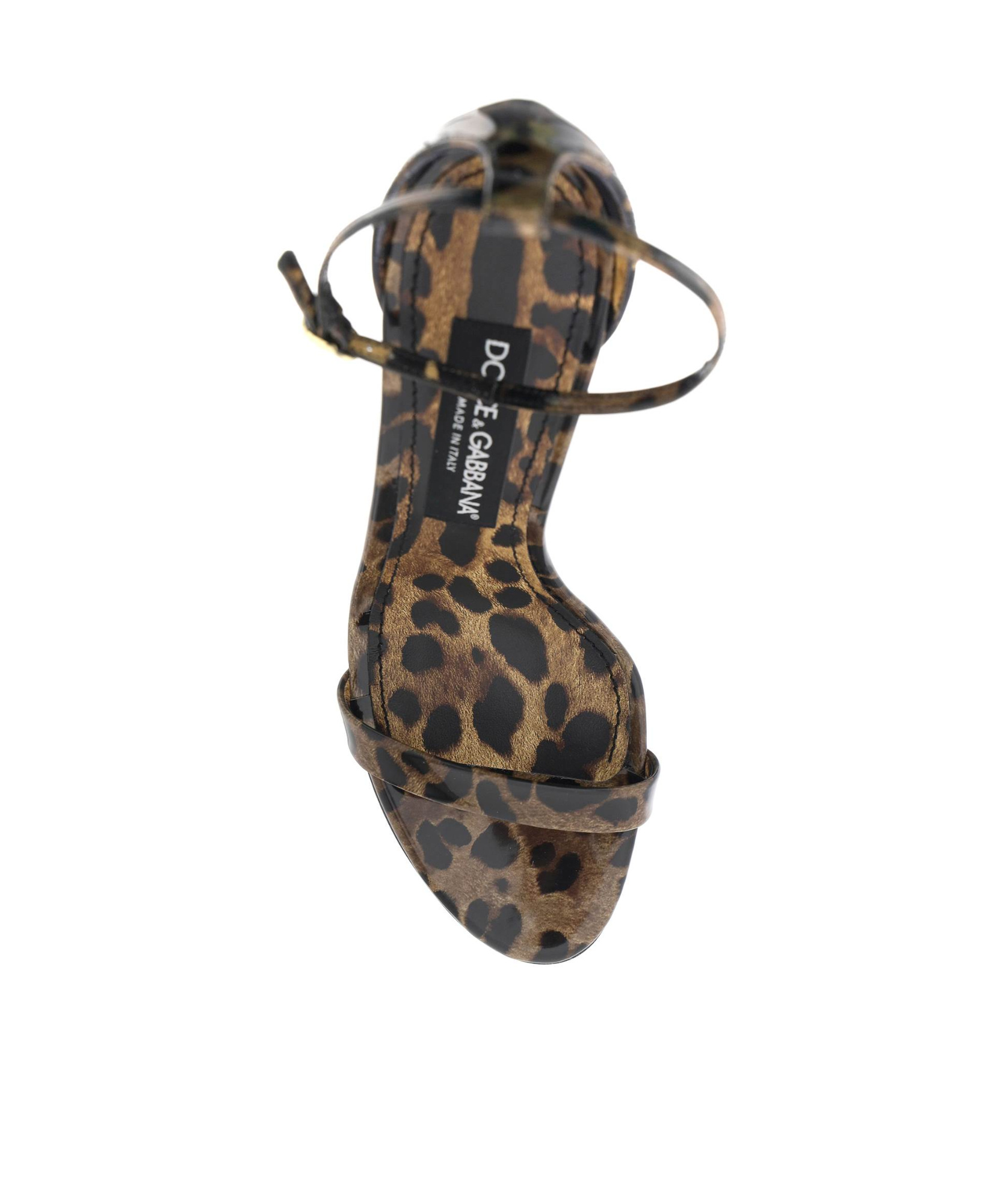 Dolce & Gabbana 105mm Keira Patent Leather Sandals In Black