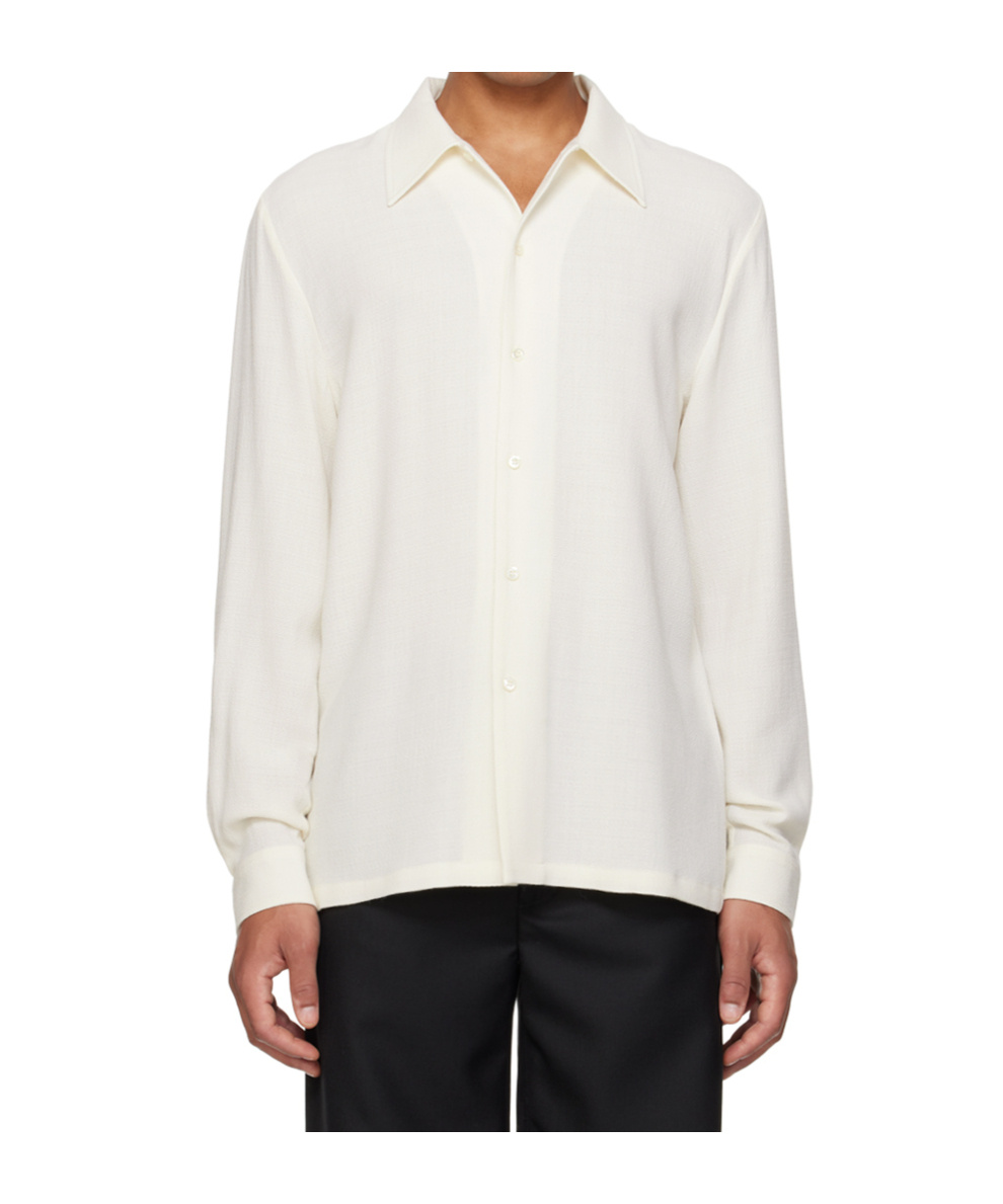 Séfr Crepe Long-sleeved Shirt In Off-white