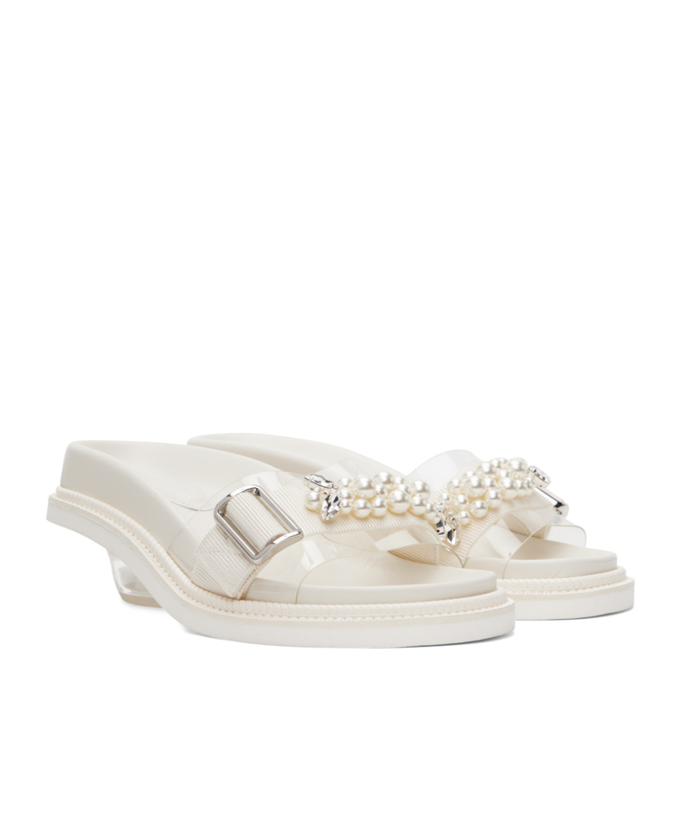 Simone Rocha Crystal Decorative Slippers In White
