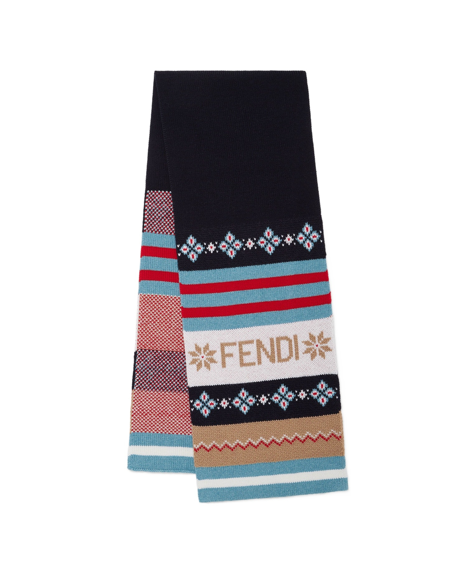 Fendi Jacquard Scarf In Black