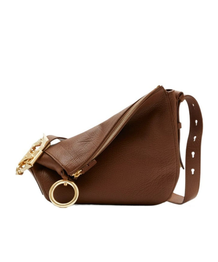 Burberry Small Knight Leather Shoulder Bag In Brown