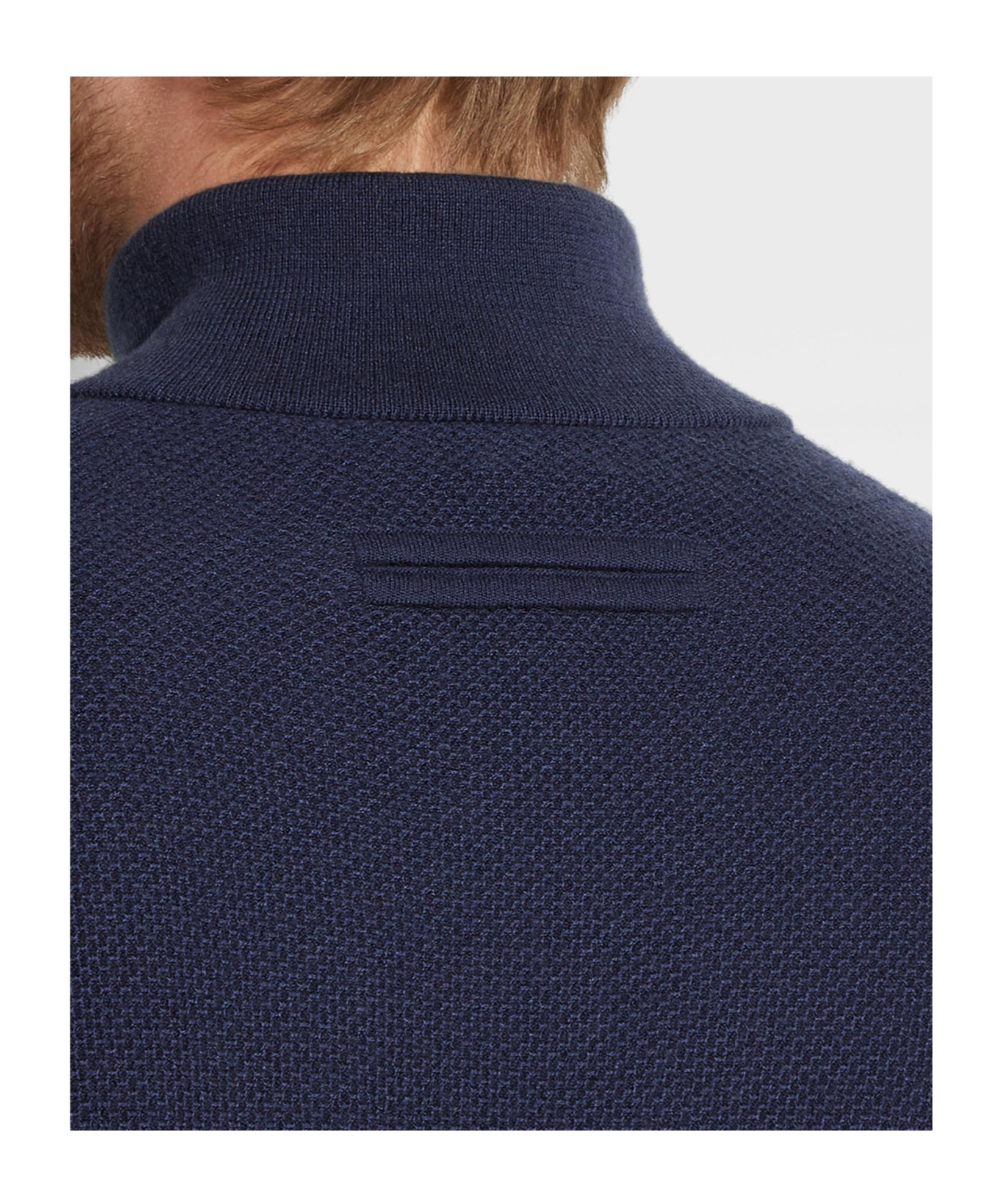 Zegna Cashseta Knit Polo With Ribbed Cuffs And Hem In Blue