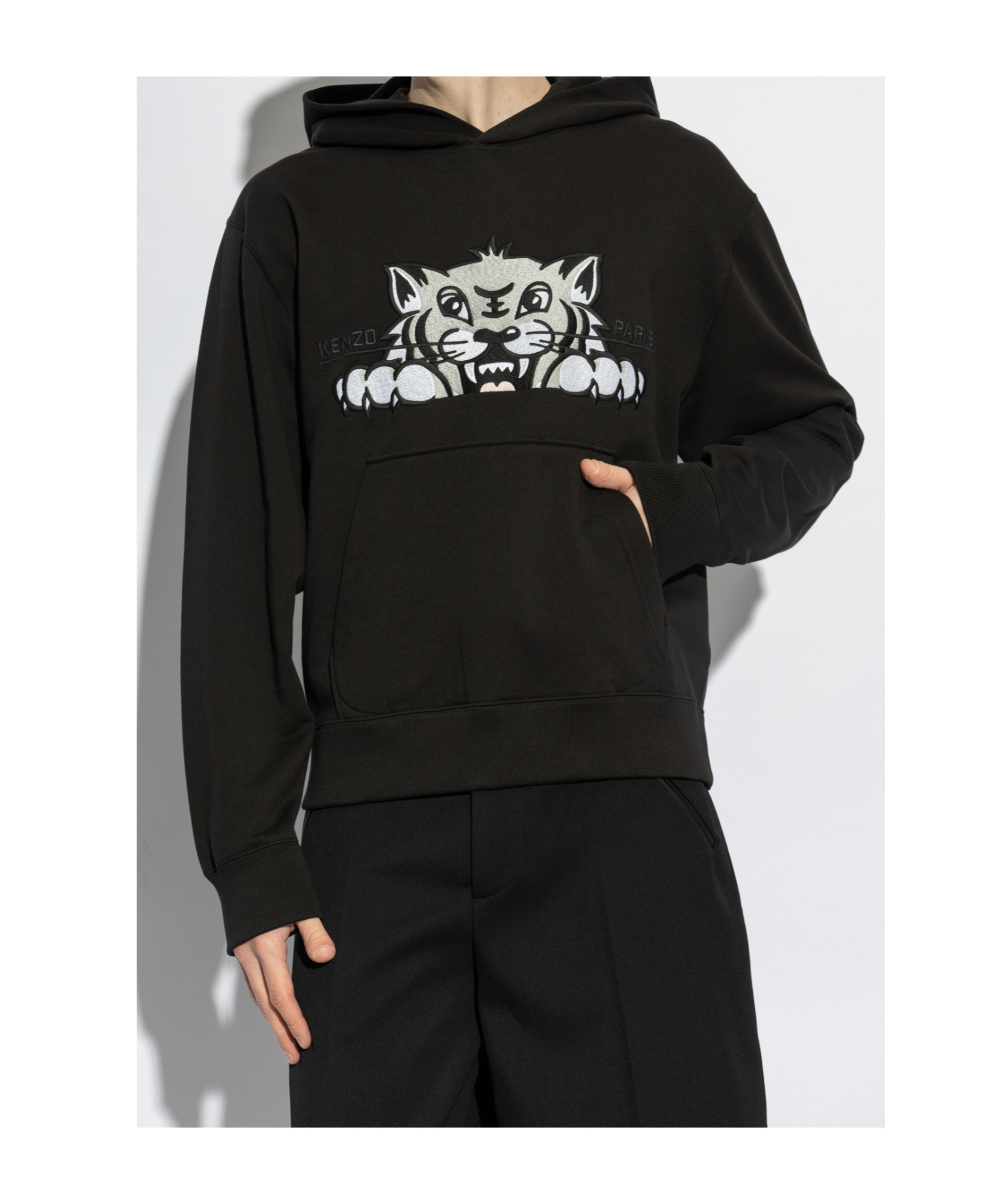 Kenzo Felpa In Cotone Nero Uomo In Black