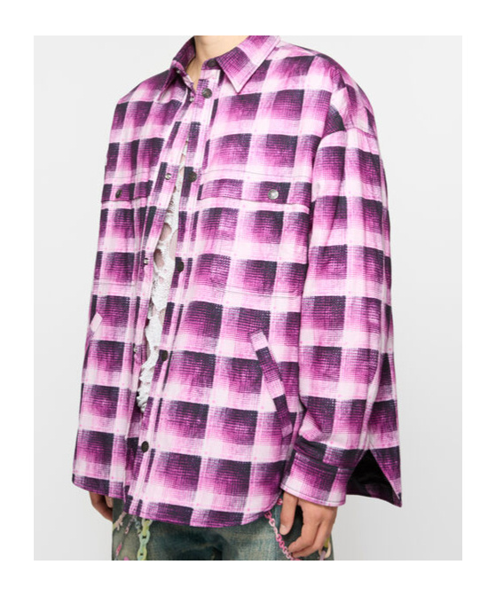 Acne Studios Checked Shirt In Pink