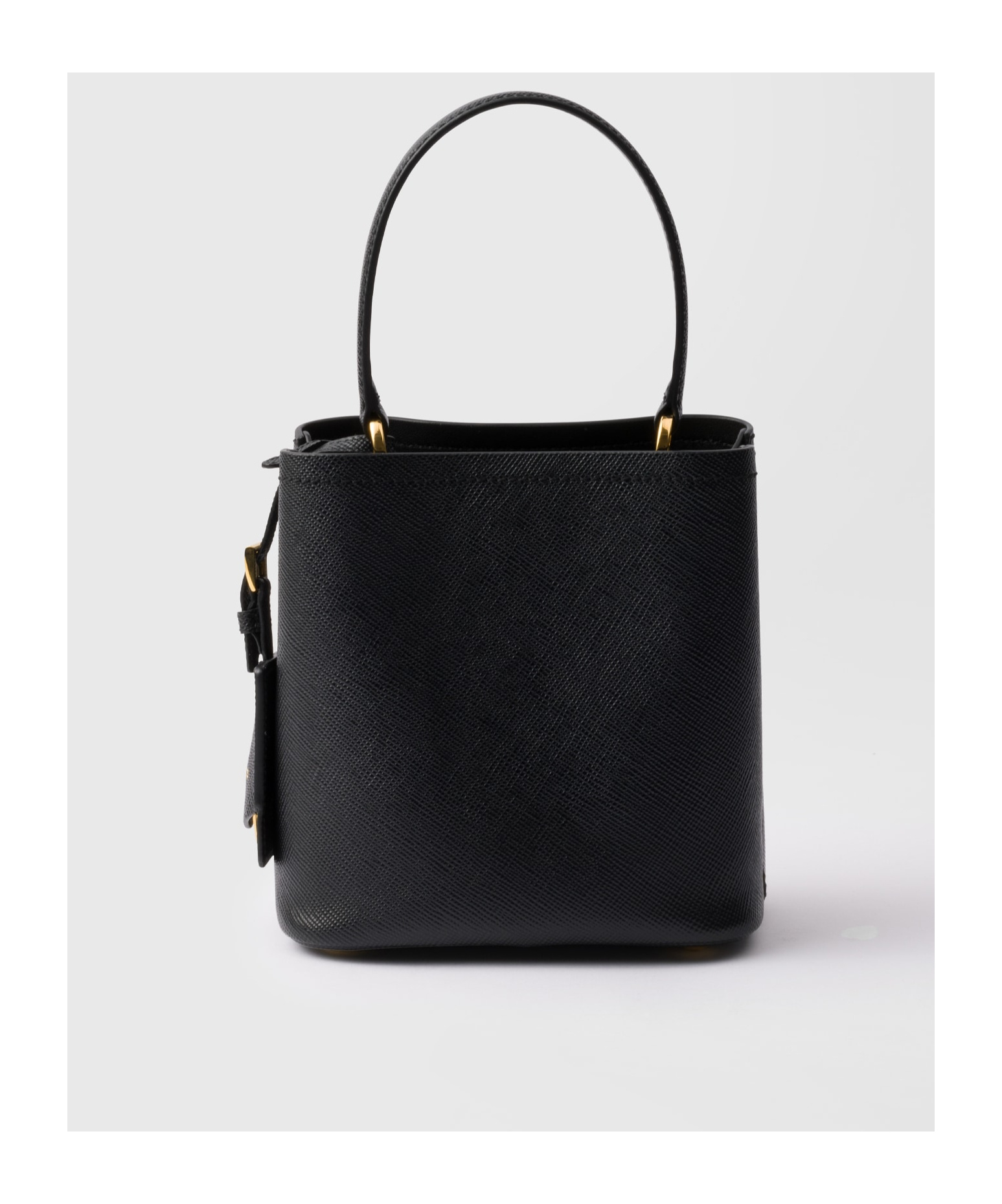 Prada Saffiano Leather Panier Top-handle Bag In Black