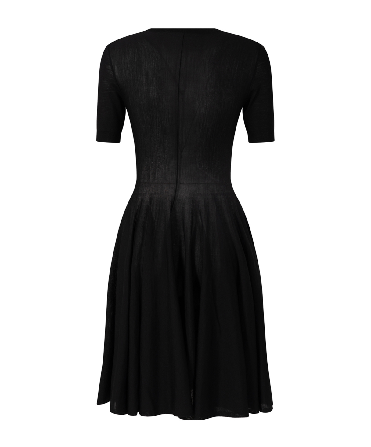 Alaïa Skater Short-sleeved Wool Dress Clothing In Black