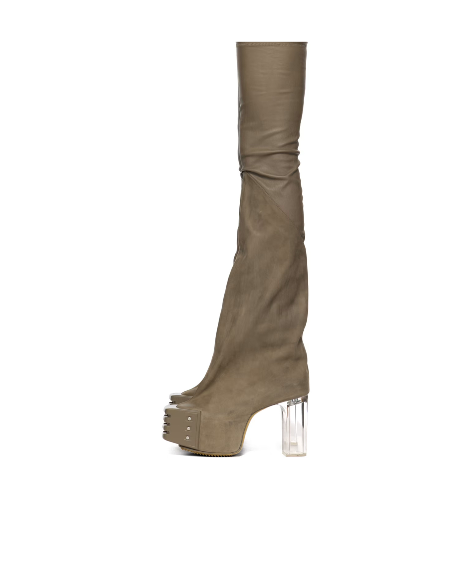 Rick Owens Tall, Thick-soled Boots In Brown