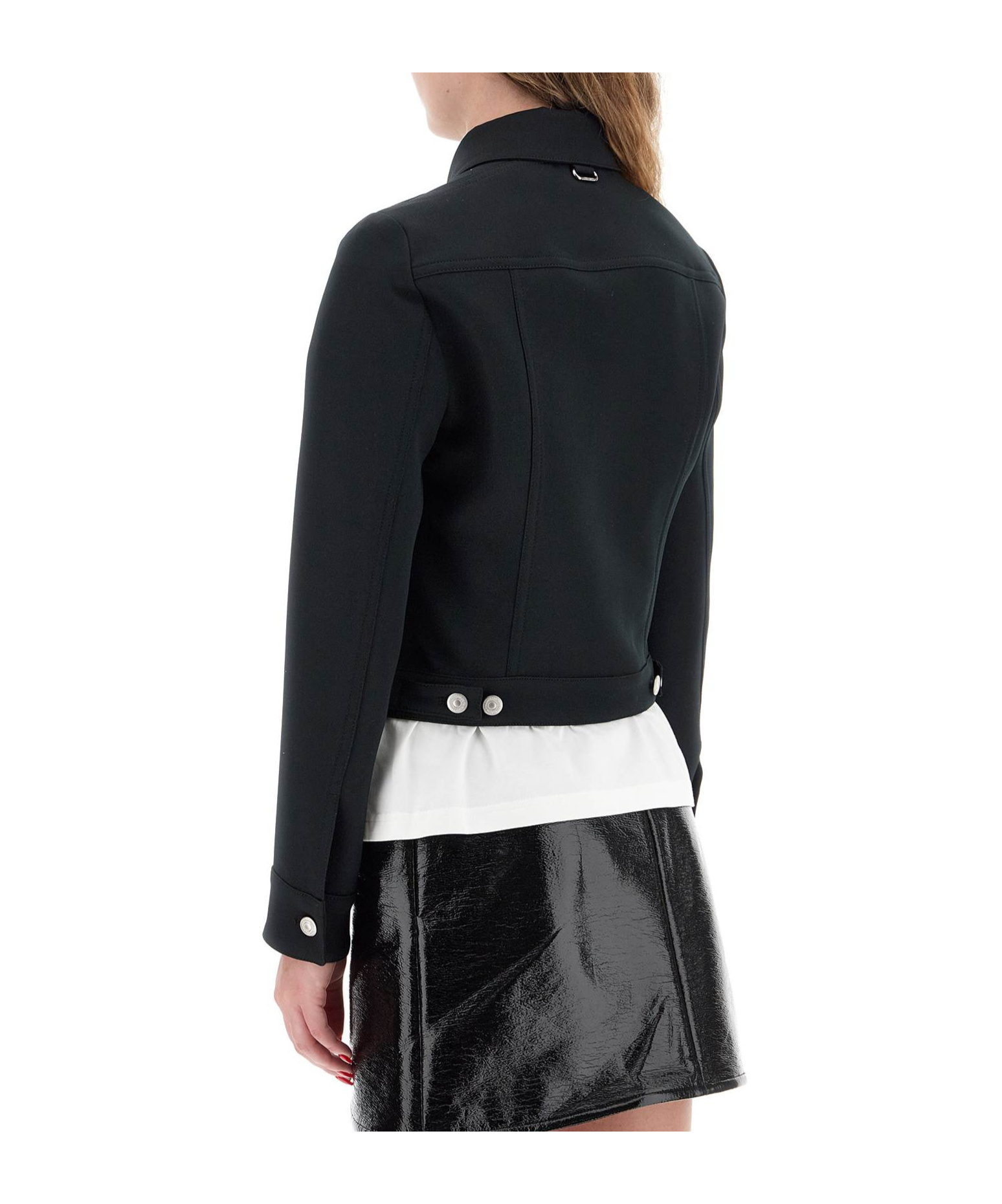 Courrèges Twill Trucker Jacket In In Black