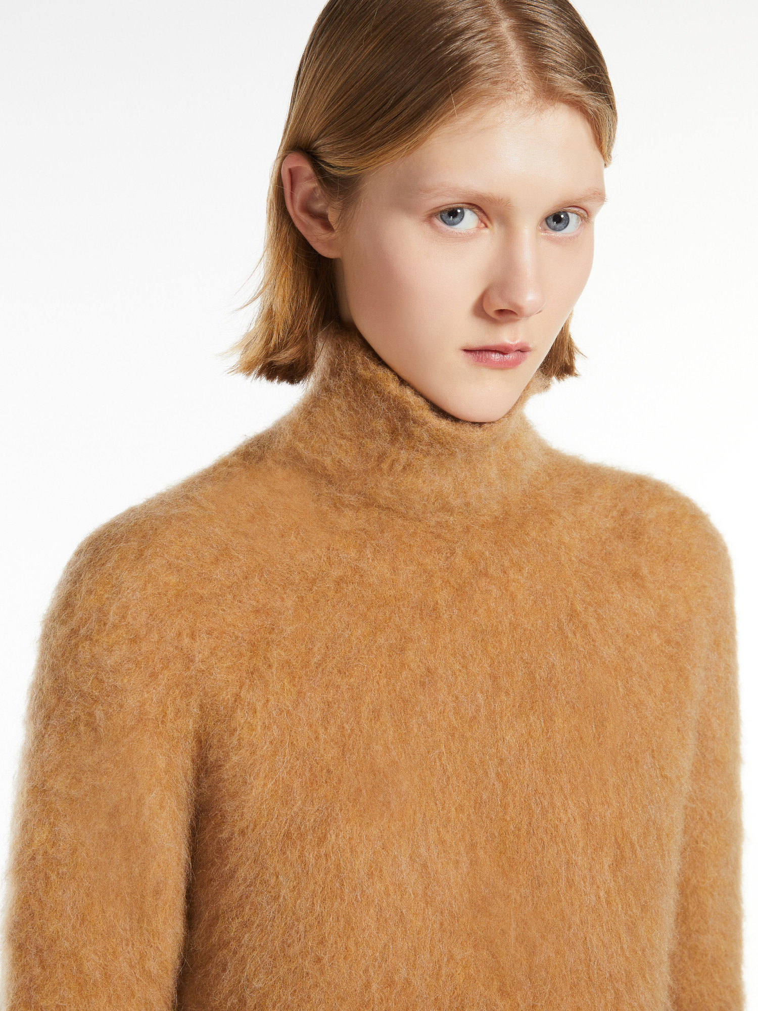 Sportmax Alpaca Blend Turtleneck Sweater In Brown