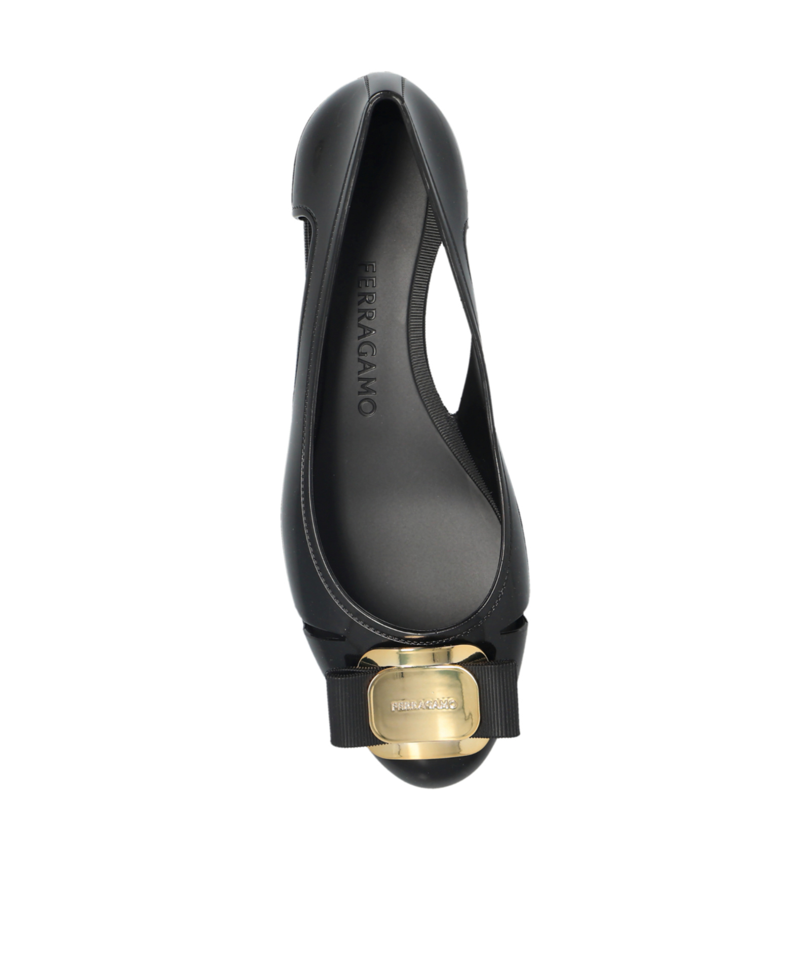 Ferragamo Jelly Patent Leather Pumps In Black