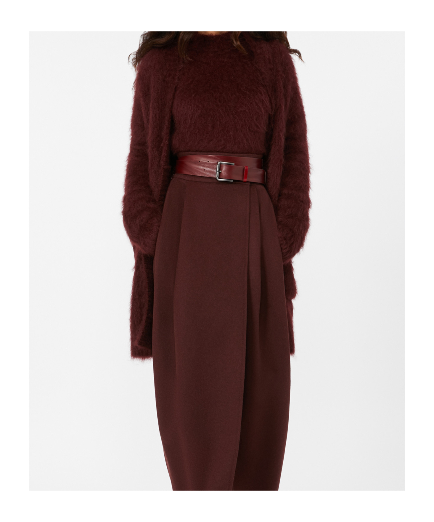 Max Mara Mohair Knit Cardigan In Burgundy