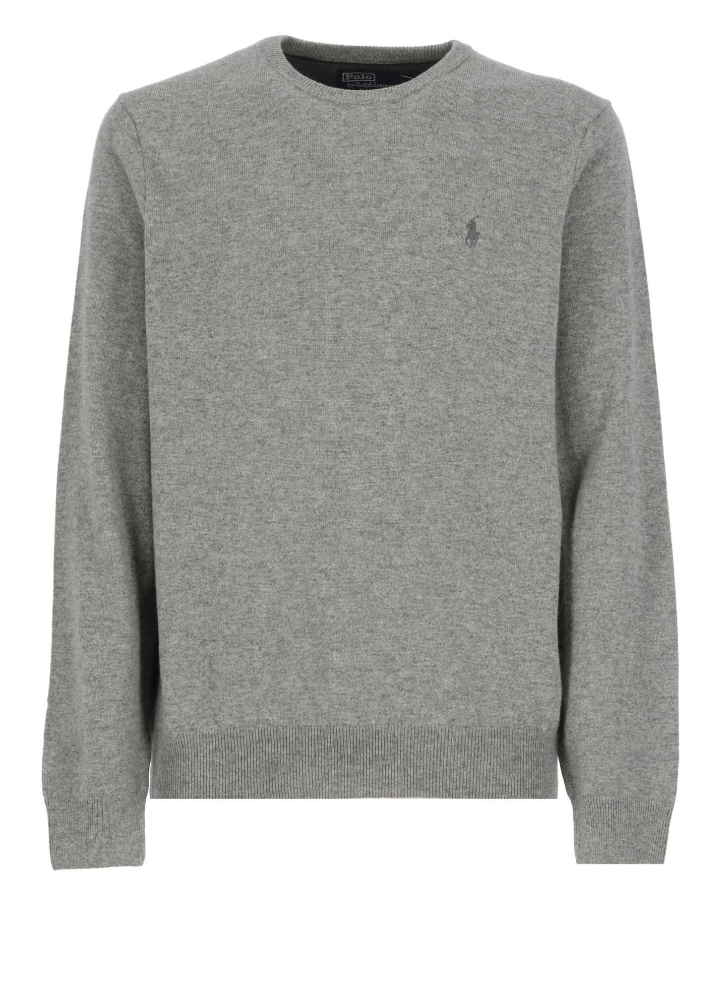 Polo Ralph Lauren Classic Logo Embroidered Rib Sweater In Gray